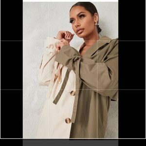 Two tone trench coat